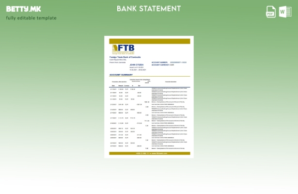 модерен стил Камбоџа, надворешно трговска банка на Камбоџа, шаблон за ексел банк